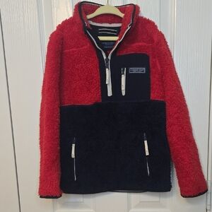 Vineyard Vines Red and Black Kids Fleece Jacket